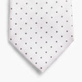 CRAVATTA ARGENTO 3 PIEGHE SARTORIALE IN SETA - Pois grigi - Lorenzi Como luxury silk tie