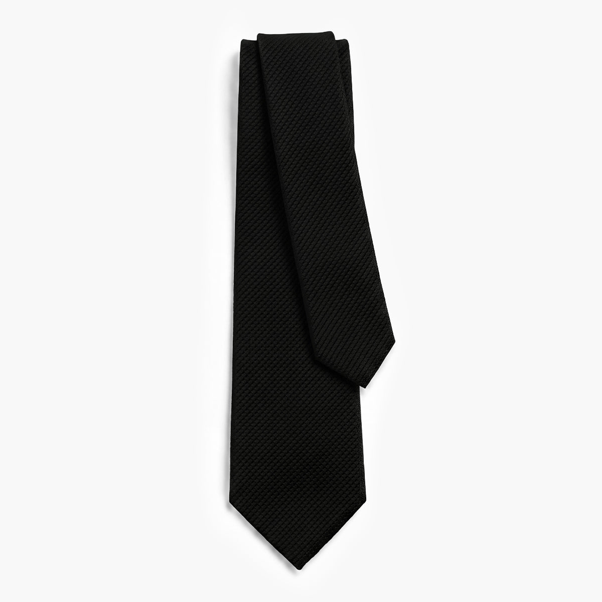 CRAVATTA NERA 3 PIEGHE IN GARZA DI SETA - Tinta unita - Lorenzi Como luxury silk tie