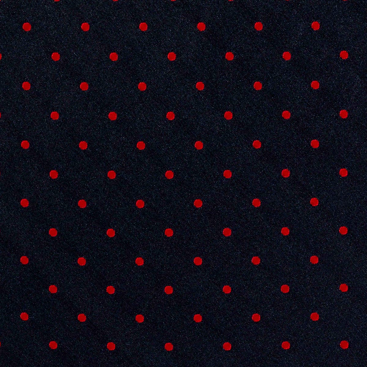 CRAVATTA BLU SCURO 3 PIEGHE SARTORIALE IN SETA - Pois rossi - Lorenzi Como luxury silk tie