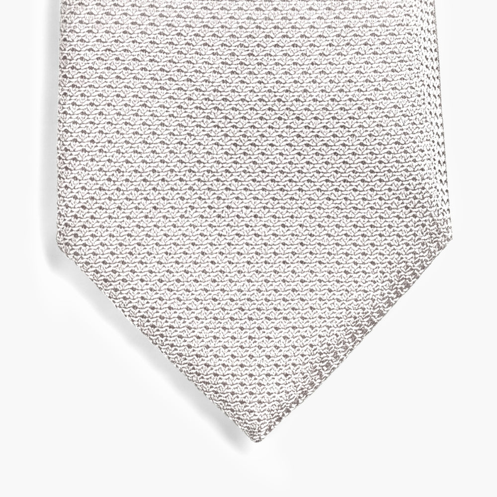 CRAVATTA BIANCA 3 PIEGHE IN GARZA DI SETA - Tinta unita - Lorenzi Como luxury silk tie