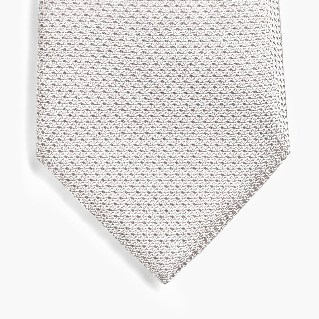 CRAVATTA BIANCA 3 PIEGHE IN GARZA DI SETA - Tinta unita - Lorenzi Como luxury silk tie