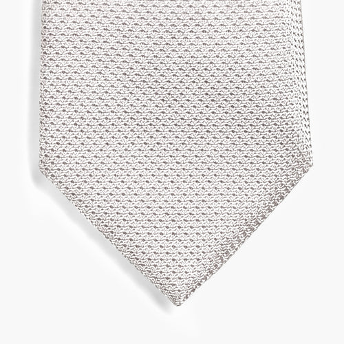 CRAVATTA BIANCA 3 PIEGHE IN GARZA DI SETA - Tinta unita - Lorenzi Como luxury silk tie