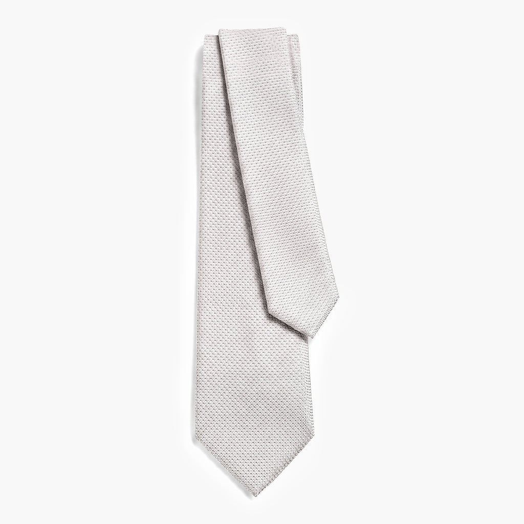 CRAVATTA BIANCA 3 PIEGHE IN GARZA DI SETA - Tinta unita - Lorenzi Como luxury silk tie