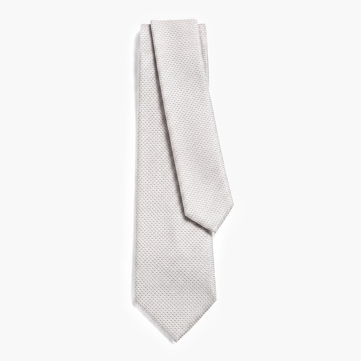 CRAVATTA BIANCA 3 PIEGHE IN GARZA DI SETA - Tinta unita - Lorenzi Como luxury silk tie