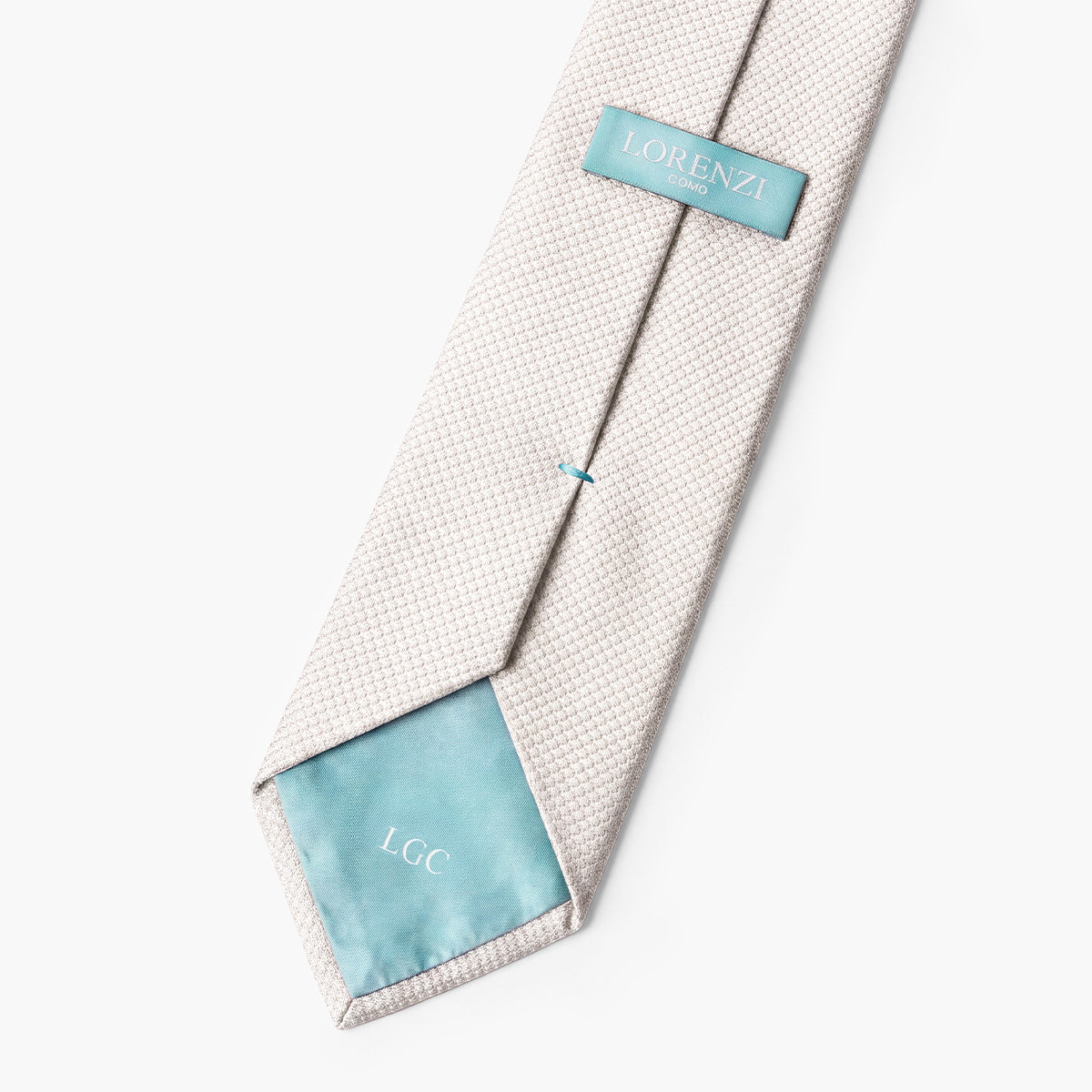 CRAVATTA BIANCA 3 PIEGHE IN GARZA DI SETA - Tinta unita - Lorenzi Como luxury silk tie