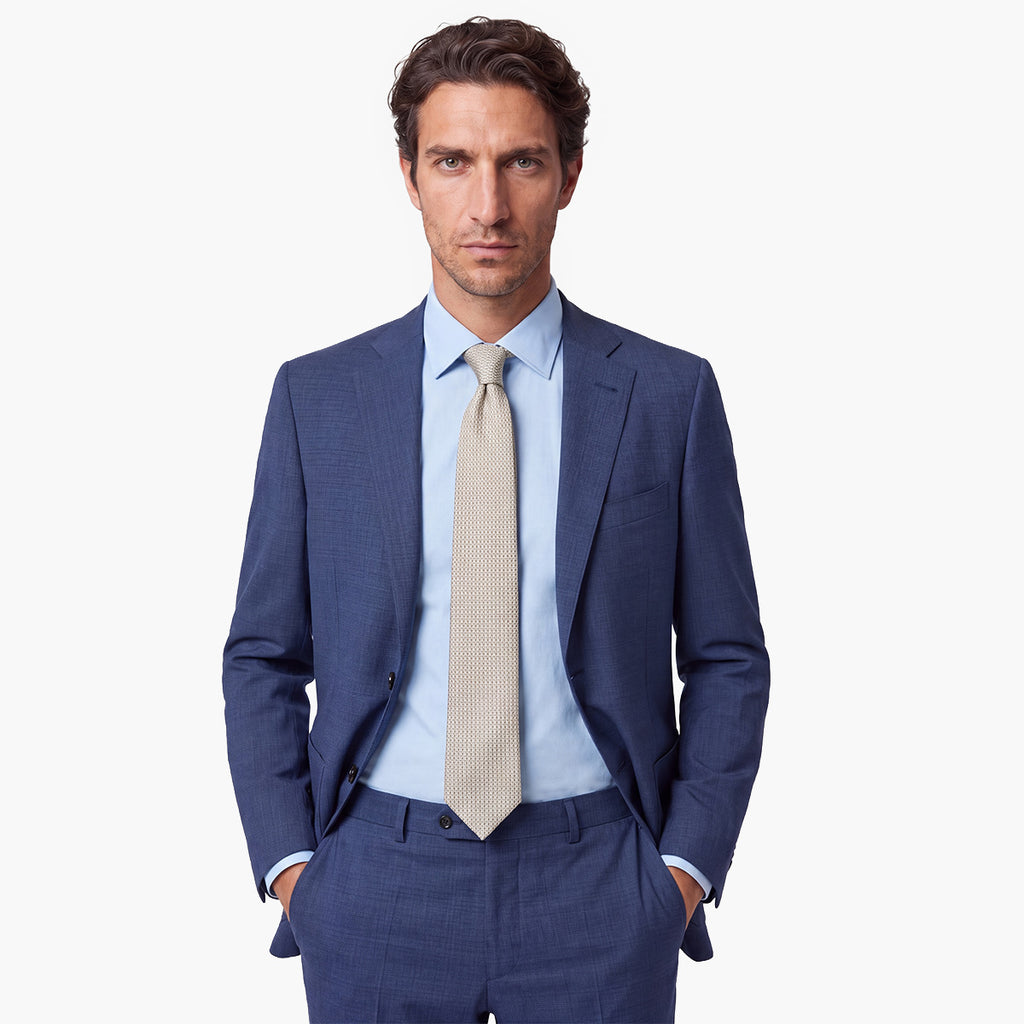 CRAVATTA PIETRA 3 PIEGHE IN GARZA DI SETA - Tinta unita - Lorenzi Como luxury silk tie