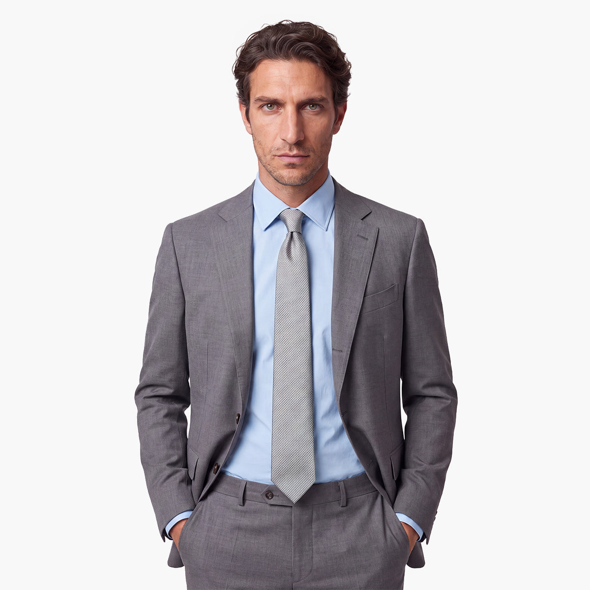 CRAVATTA PERLA 3 PIEGHE IN GARZA DI SETA - Tinta unita - Lorenzi Como luxury silk tie