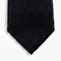 CRAVATTA NERO NOTTE 3 PIEGHE IN GARZA DI SETA - Tinta unita - Lorenzi Como luxury silk tie