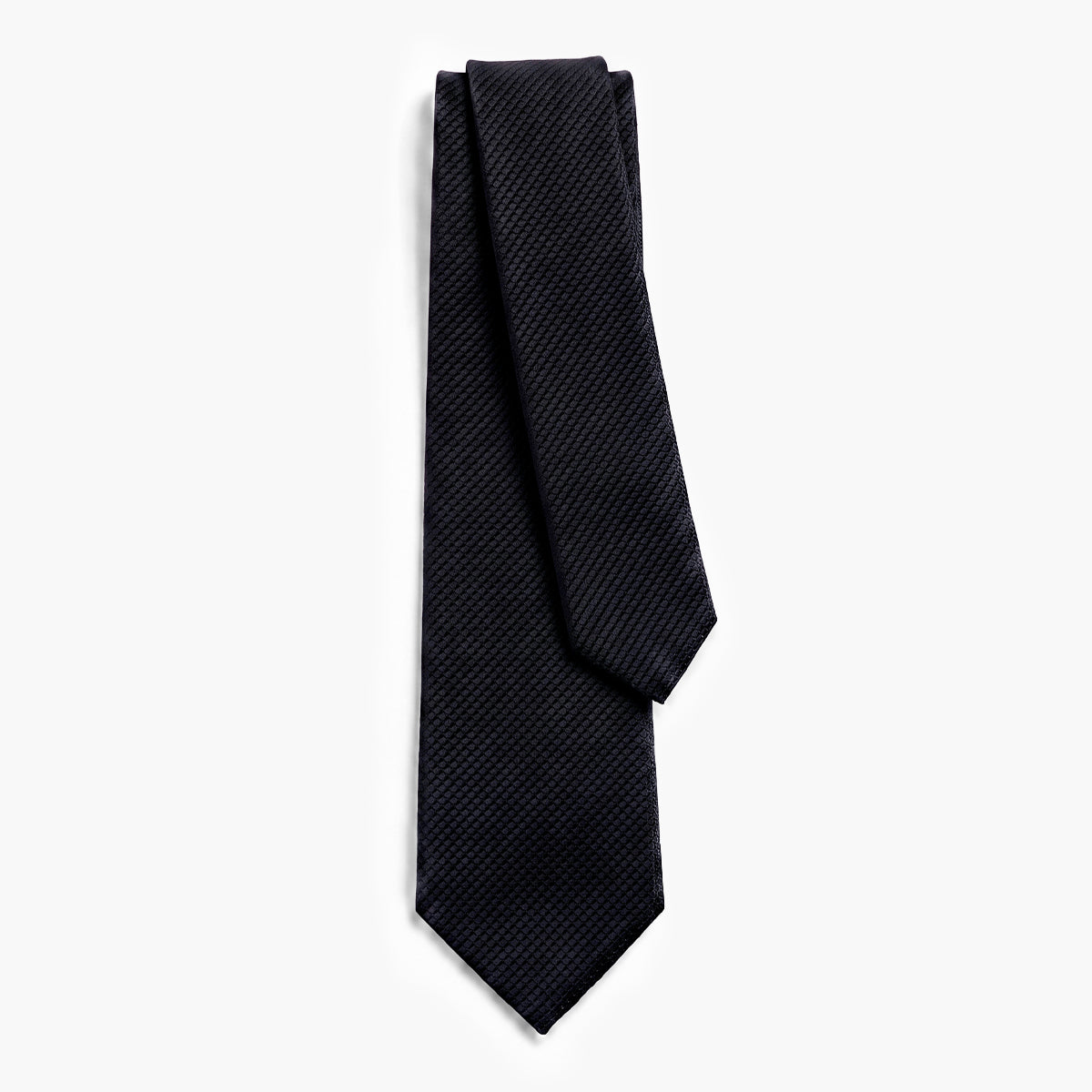 CRAVATTA NERO NOTTE 3 PIEGHE IN GARZA DI SETA - Tinta unita - Lorenzi Como luxury silk tie