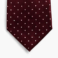 CRAVATTA BORDEAUX 3 PIEGHE SARTORIALE IN SETA - Pois bianchi - Lorenzi Como luxury silk tie