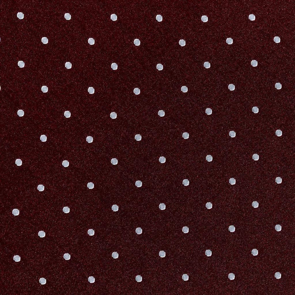 CRAVATTA BORDEAUX 3 PIEGHE SARTORIALE IN SETA - Pois bianchi - Lorenzi Como luxury silk tie
