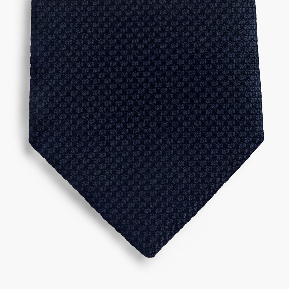 CRAVATTA BLU NAVY IN GARZA DI SETA - The Contessi Edition - Lorenzi Como luxury silk tie