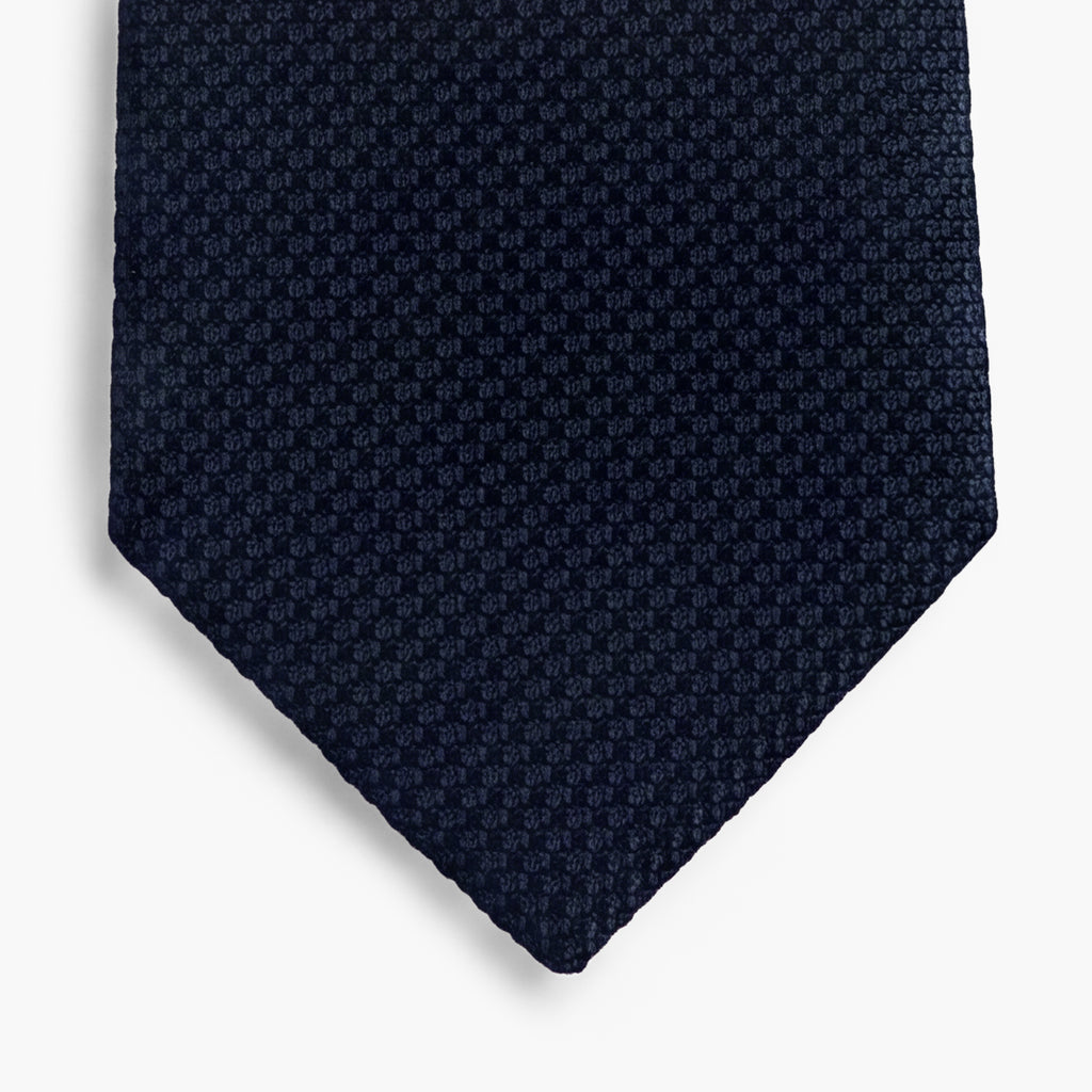 CRAVATTA BLU NAVY IN GARZA DI SETA - The Contessi Edition - Lorenzi Como luxury silk tie