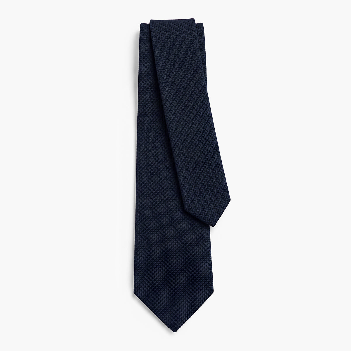 CRAVATTA BLU NAVY 3 PIEGHE IN GARZA DI SETA - Tinta unita - Lorenzi Como luxury silk tie