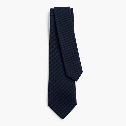 CRAVATTA BLU NAVY 3 PIEGHE IN GARZA DI SETA - Tinta unita - Lorenzi Como luxury silk tie
