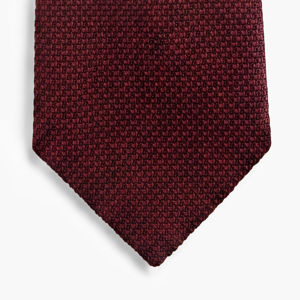 CRAVATTA GRANATO 3 PIEGHE IN GARZA DI SETA - Tinta unita - Lorenzi Como luxury silk tie