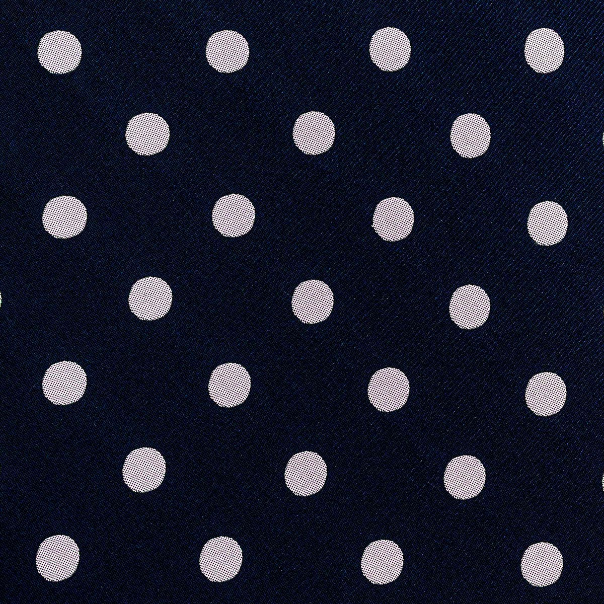 CRAVATTA BLU SCURO 3 PIEGHE IN SETA JACQUARD - Pois bianchi - Lorenzi Como luxury silk tie