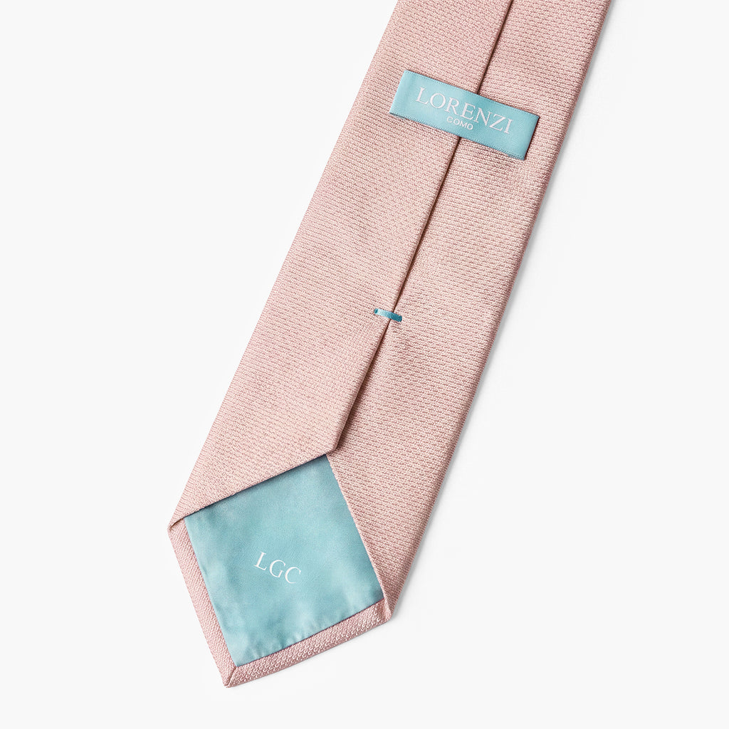 CRAVATTA FARD 3 PIEGHE IN GARZA DI SETA - Tinta unita - Lorenzi Como luxury silk tie