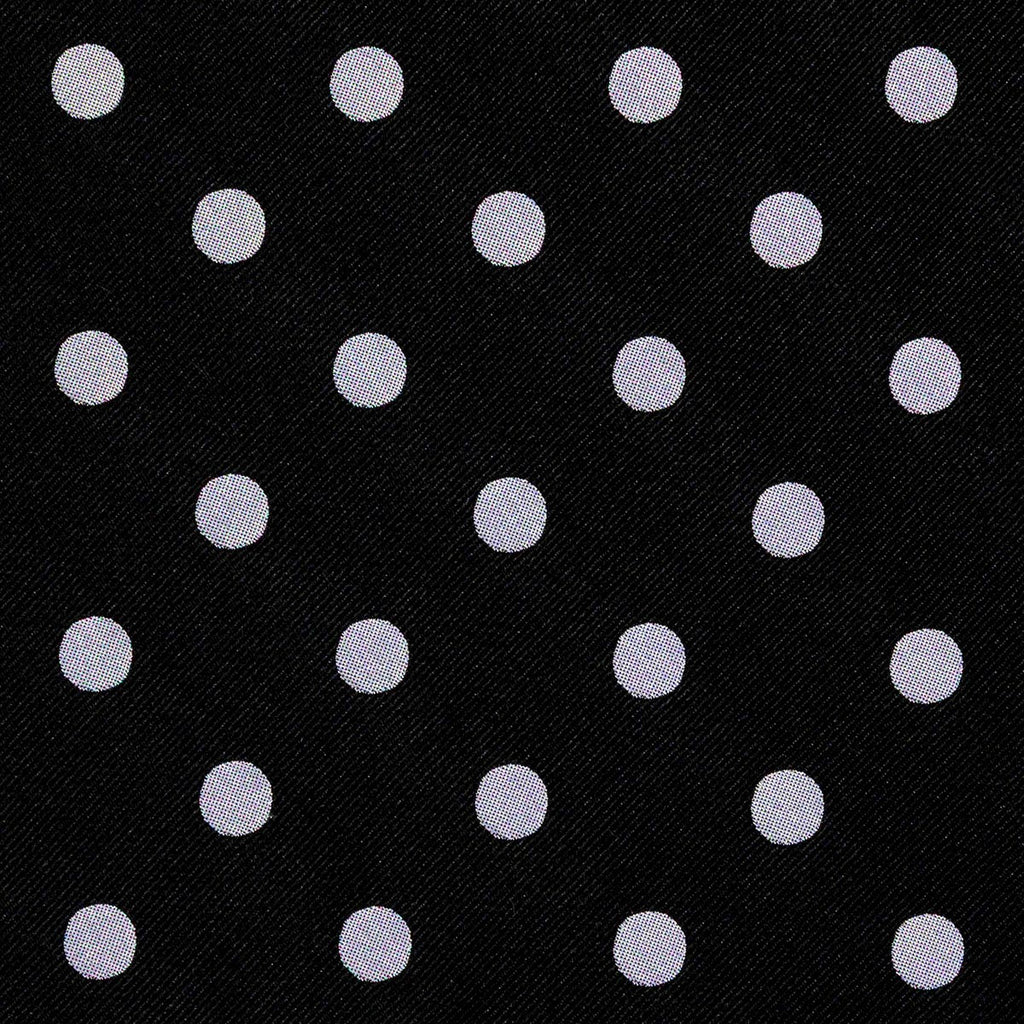 CRAVATTA NERA 3 PIEGHE IN SETA JACQUARD - Pois bianchi - Lorenzi Como luxury silk tie