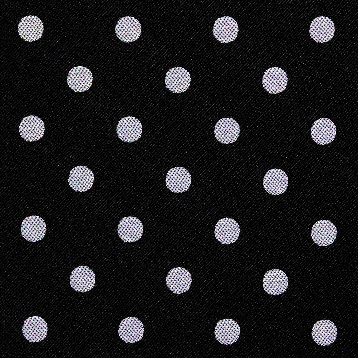 CRAVATTA NERA 3 PIEGHE IN SETA JACQUARD - Pois bianchi - Lorenzi Como luxury silk tie