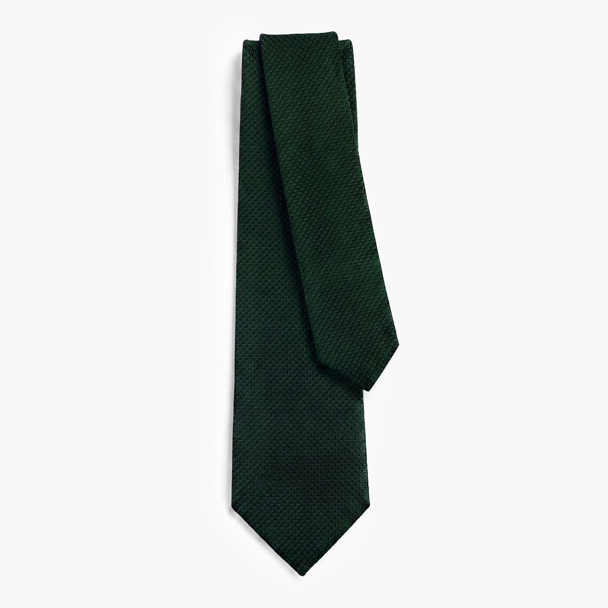 CRAVATTA VERDE SCURO 3 PIEGHE IN GARZA DI SETA - Tinta unita - Lorenzi Como luxury silk tie