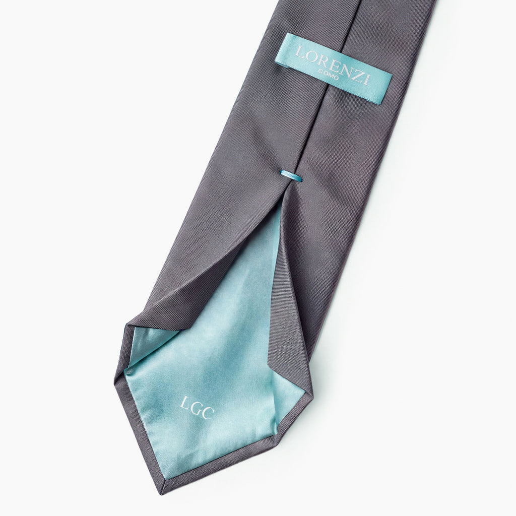 CRAVATTA ARGENTO 7 PIEGHE IN SETA JACQUARD - Armatura reps - Lorenzi Como luxury silk tie