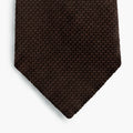 CRAVATTA MARRONE SCURO 3 PIEGHE IN GARZA DI SETA - Tinta unita - Lorenzi Como luxury silk tie