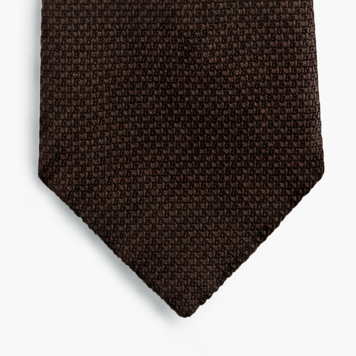 CRAVATTA MARRONE SCURO 3 PIEGHE IN GARZA DI SETA - Tinta unita - Lorenzi Como luxury silk tie