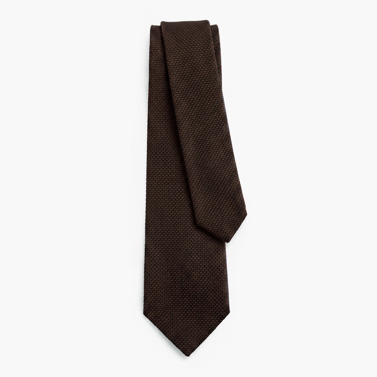 CRAVATTA MARRONE SCURO 3 PIEGHE IN GARZA DI SETA - Tinta unita - Lorenzi Como luxury silk tie