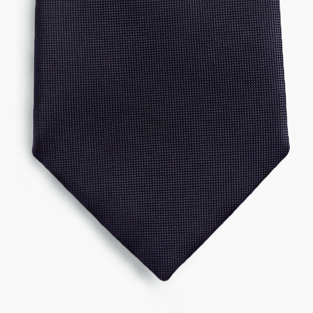 CRAVATTA BLU SCURO 3 PIEGHE IN SETA JACQUARD - Armatura reps - Lorenzi Como luxury silk tie
