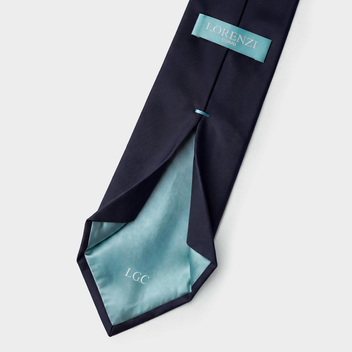 CRAVATTA BLU SCURO 7 PIEGHE IN SETA JACQUARD - Armatura reps - Lorenzi Como luxury silk tie