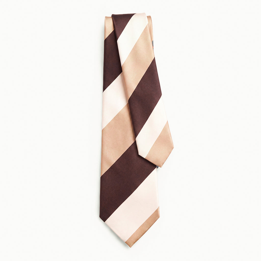 CRAVATTA REGIMENTAL 3 PIEGHE IN SETA - Righe diagonali - Lorenzi Como luxury silk tie