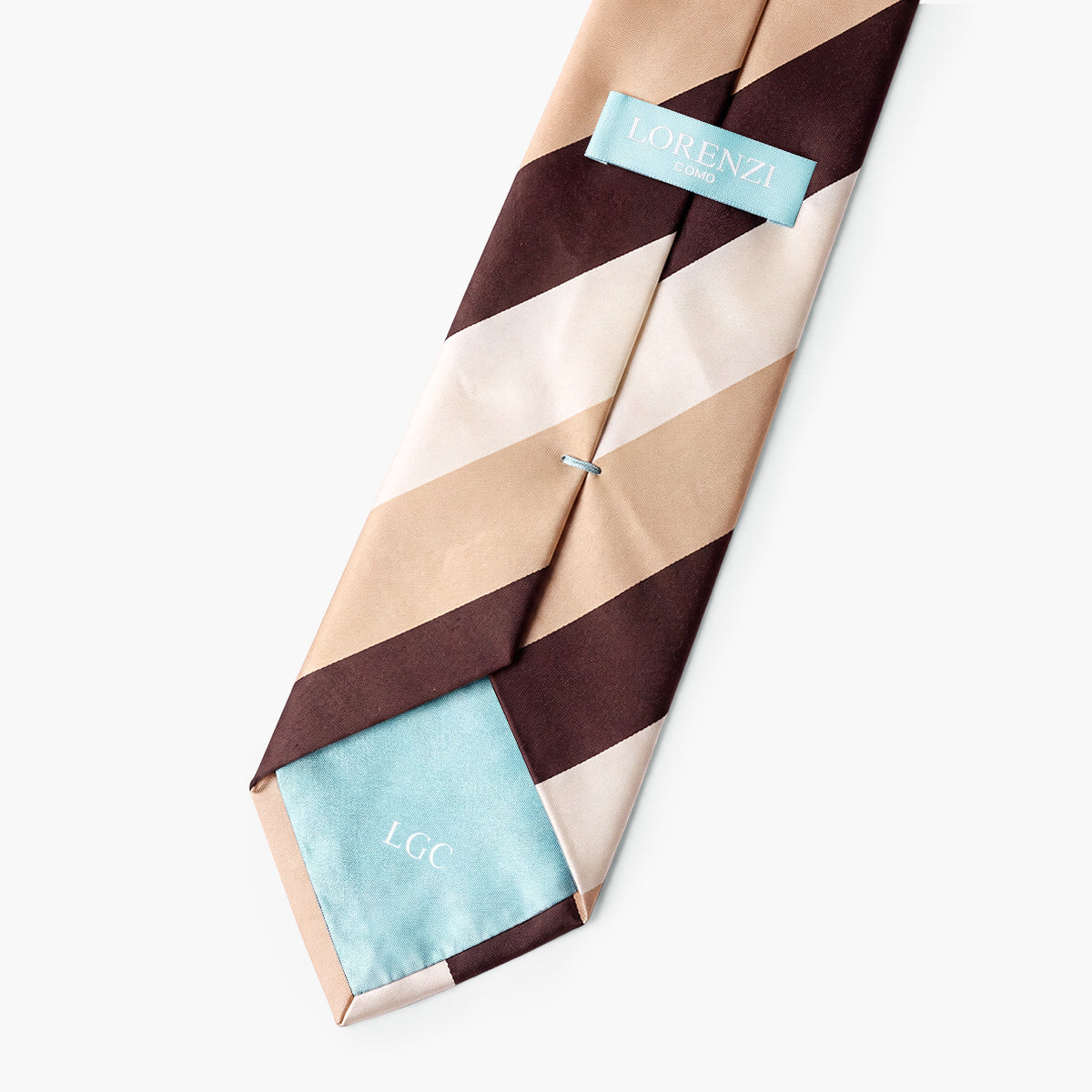 CRAVATTA REGIMENTAL 3 PIEGHE IN SETA - Righe diagonali - Lorenzi Como luxury silk tie