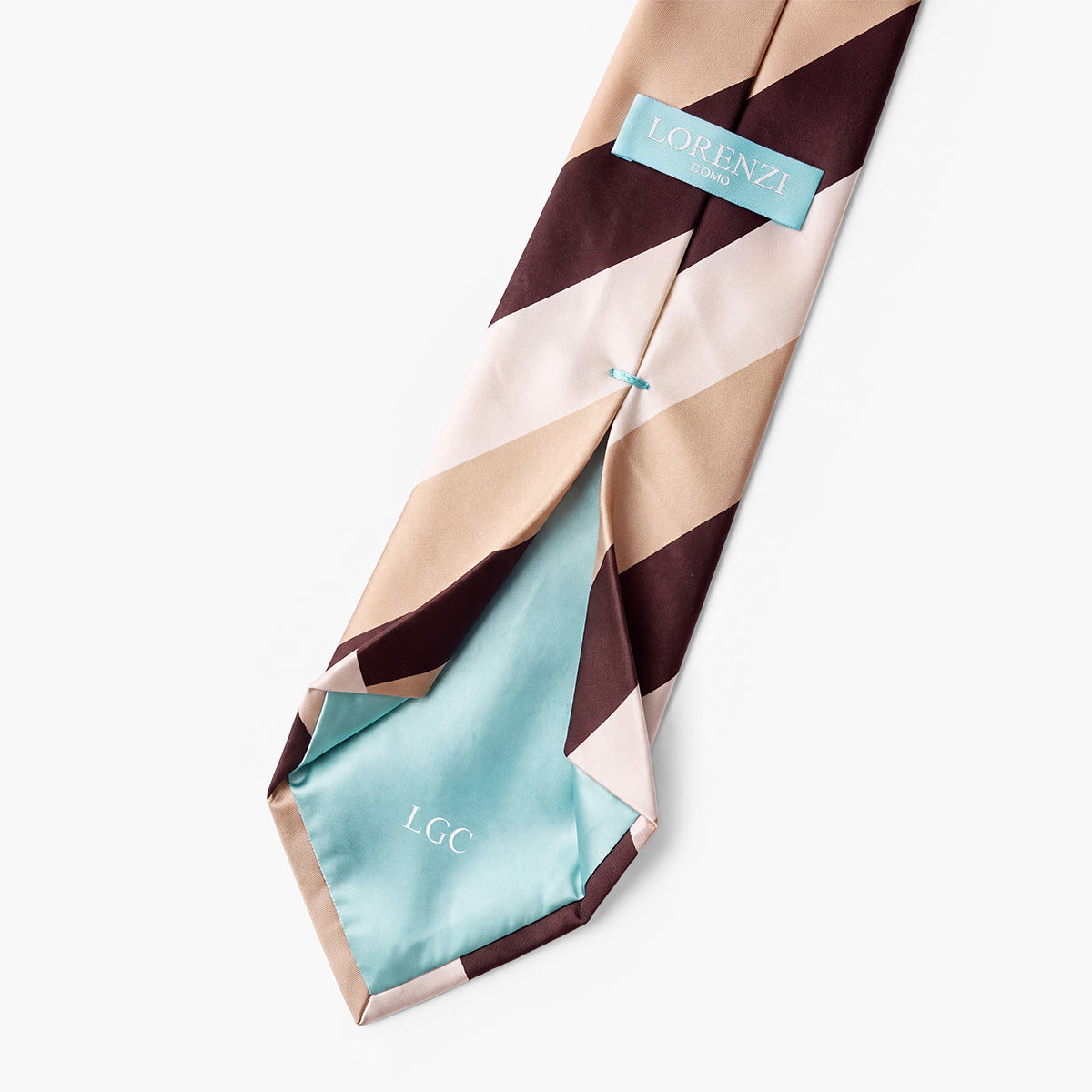CRAVATTA REGIMENTAL 7 PIEGHE IN SETA - Righe diagonali - Lorenzi Como luxury silk tie