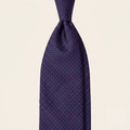 DARK BLUE 3 FOLD SARTORIAL CLASSIC SILK TIE - Fuchsia polka dot