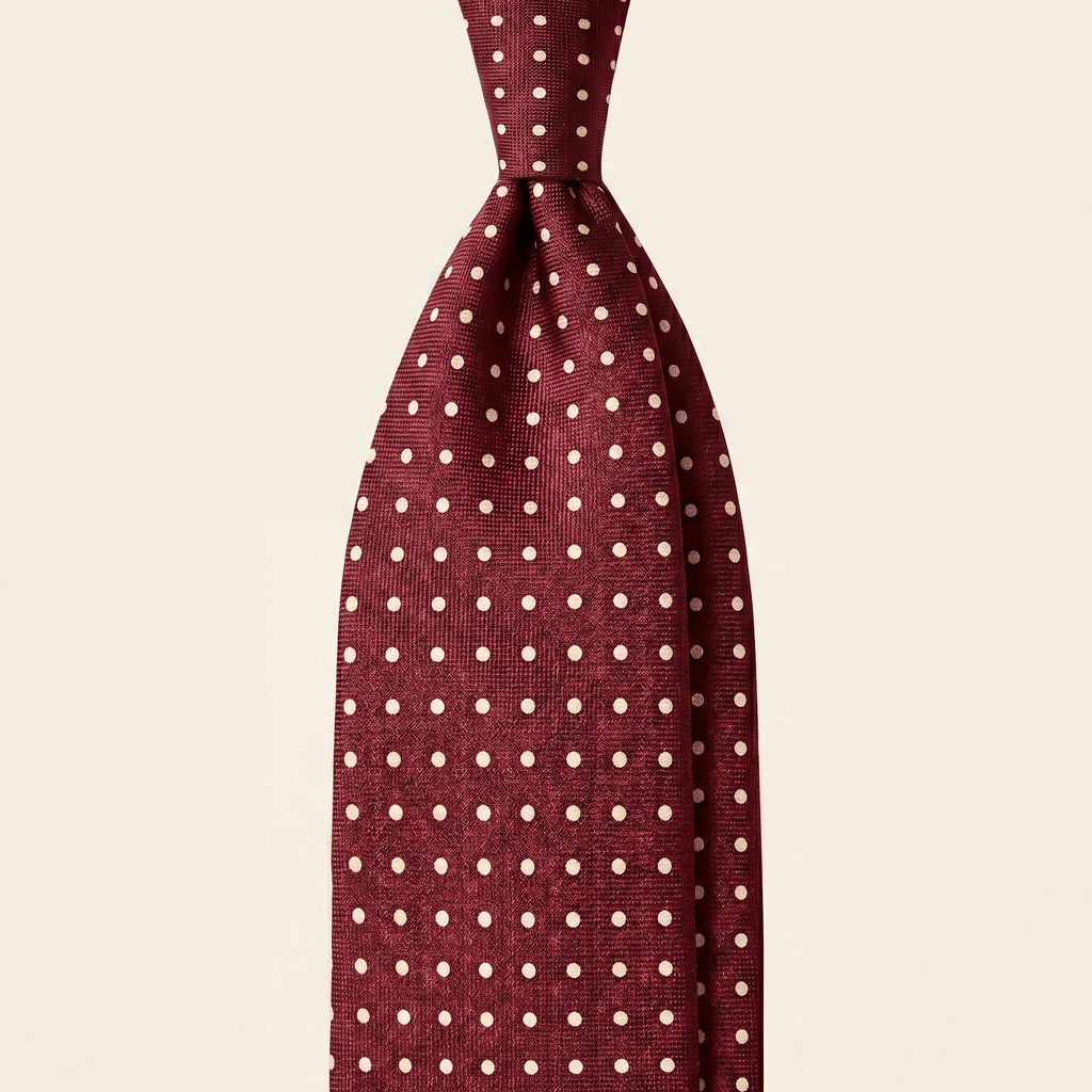 BURGUNDY 5 FOLD JACQUARD SILK TIE
