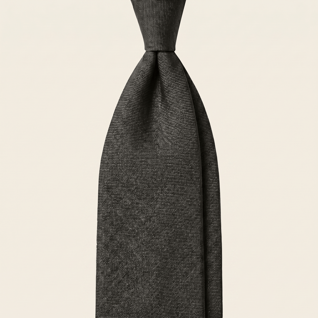CRAVATTA GRIGIA SCURA 3 PIEGHE SARTORIALE IN SETA - Lorenzi Como luxury silk tie