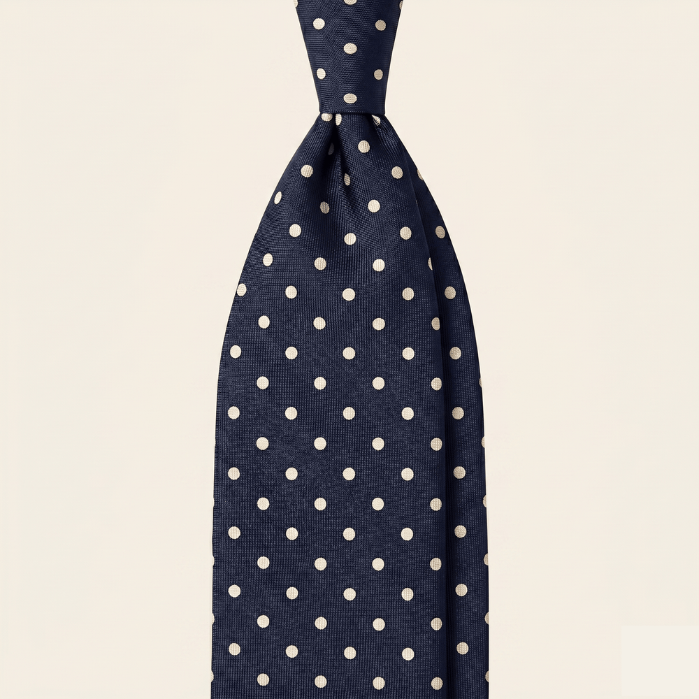DARK BLUE 5 FOLD JACQUARD SILK TIE