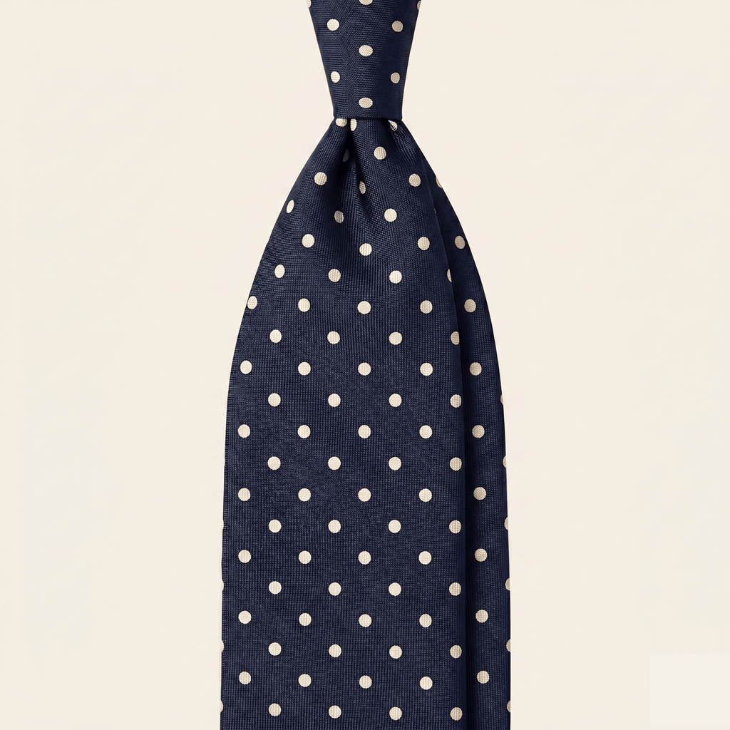 DARK BLUE 5 FOLD JACQUARD SILK TIE