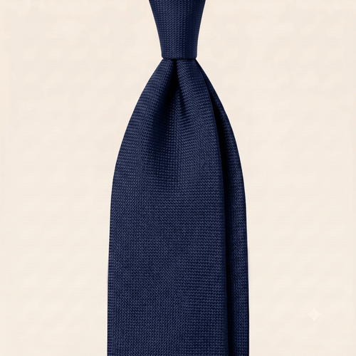 CRAVATTA BLU SCURO 5 PIEGHE SARTORIALE IN SETA - Lorenzi Como luxury silk tie