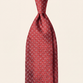 RED JACQUARD SILK TIE - Oval micro pattern