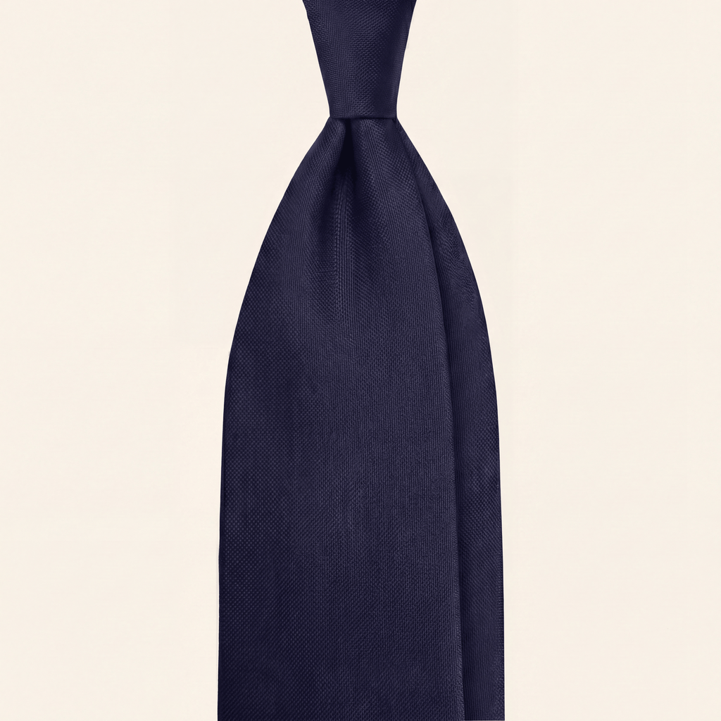 DARK BLUE 3 FOLD JACQUARD SILK TIE II