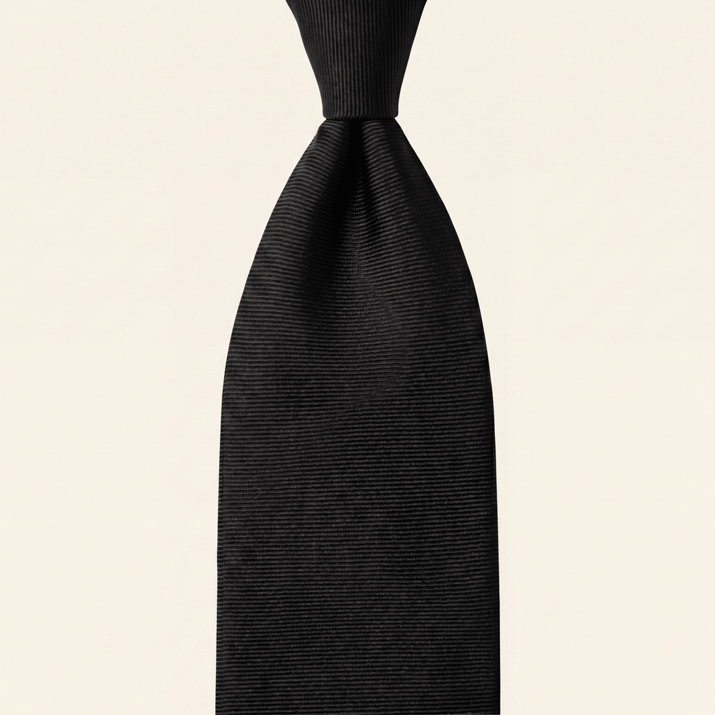 CRAVATTA NERA 3 PIEGHE SARTORIALE IN SETA - Lorenzi Como luxury silk tie