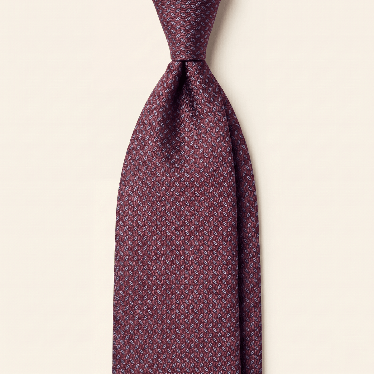 CRAVATTA BORDEAUX IN SETA JACQUARD - Microfoglie