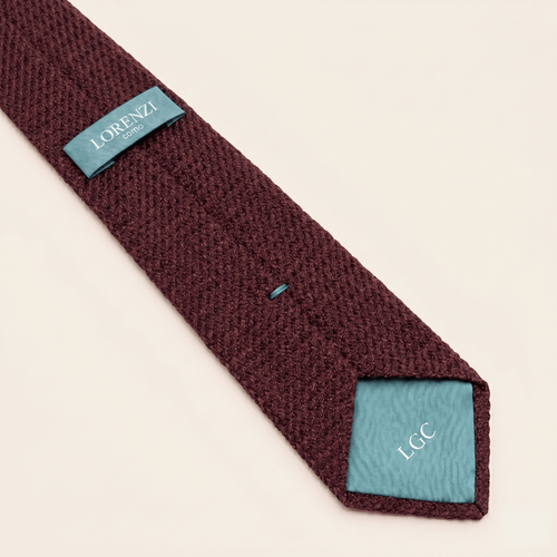 CRAVATTA GRANATO 3 PIEGHE IN GARZA DI SETA - Lorenzi Como luxury silk tie