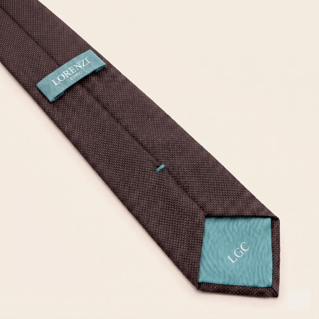 DARK BROWN 3 FOLD SILK GARZA TIE