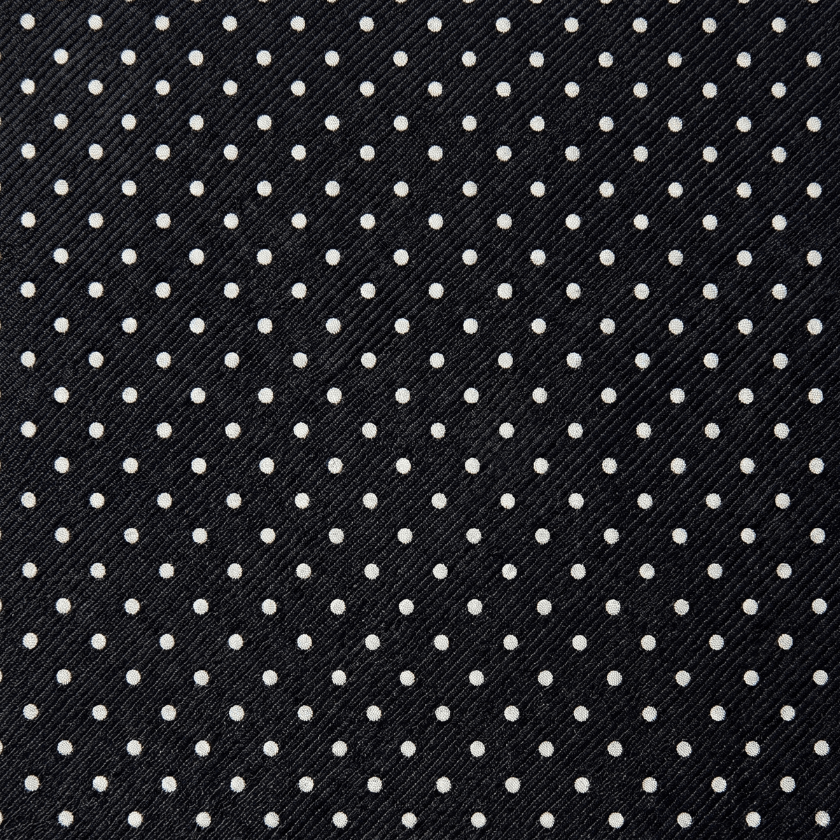 CRAVATTA NERA 3 PIEGHE IN SETA JACQUARD - Pois bianchi