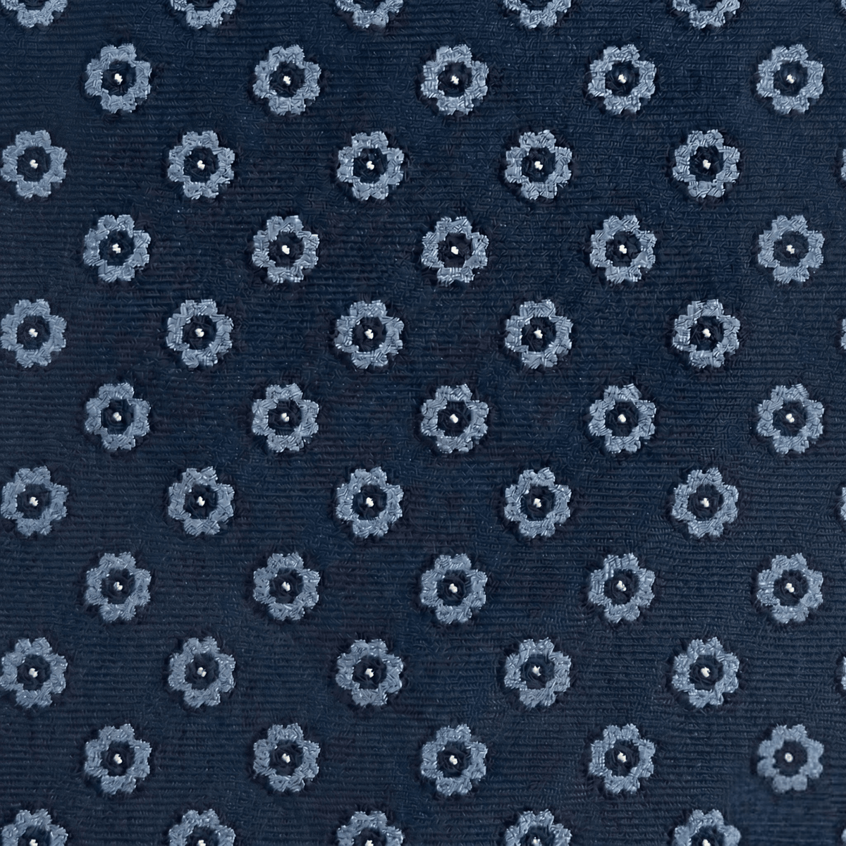 CRAVATTA BLU SCURO 5 PIEGHE SARTORIALE IN SETA - Floreale