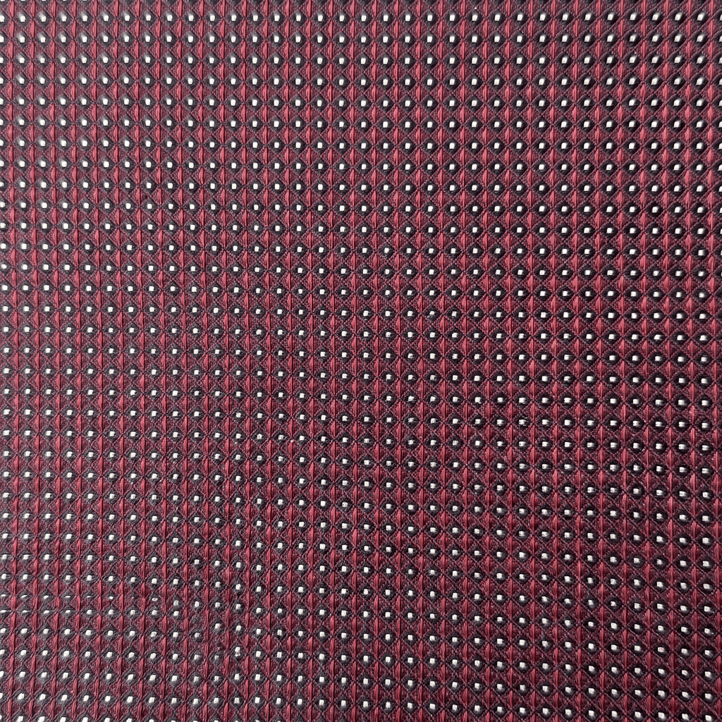 BURGUNDY 3 FOLD JACQUARD SILK TIE - White polka dot