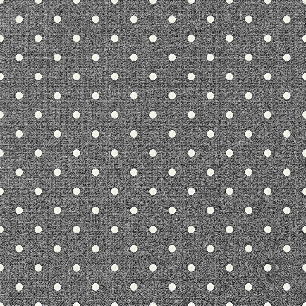 DARK GREY 3 FOLD JACQUARD SILK TIE - White polka dot